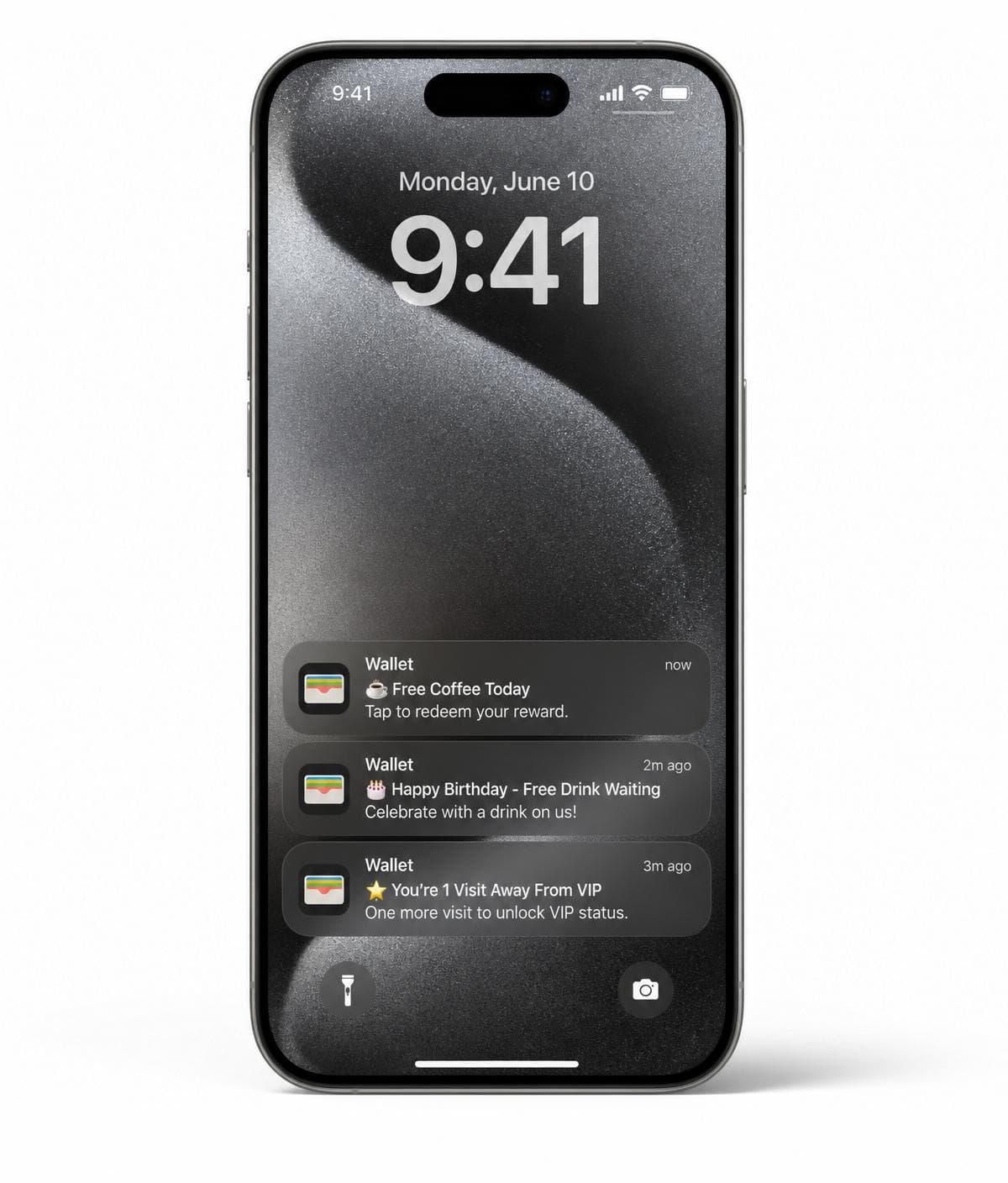 Phone lock screen showing Tapme wallet reward notifications